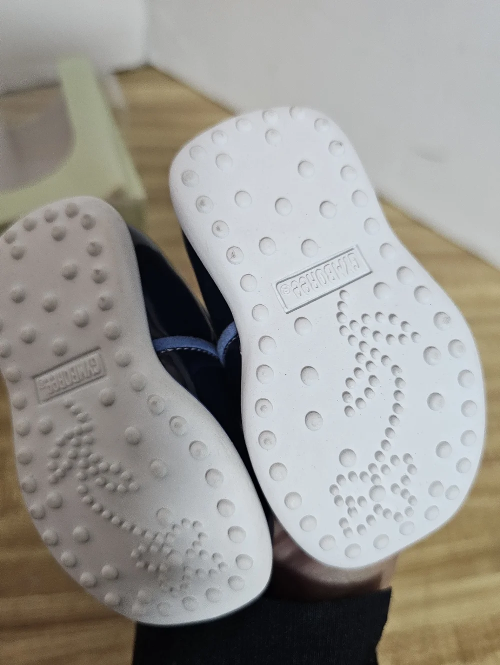 Vintage Gymboree Whale Watch Baby Shoes Navy Blue Patent Bow Crib Sz 1 Open Box